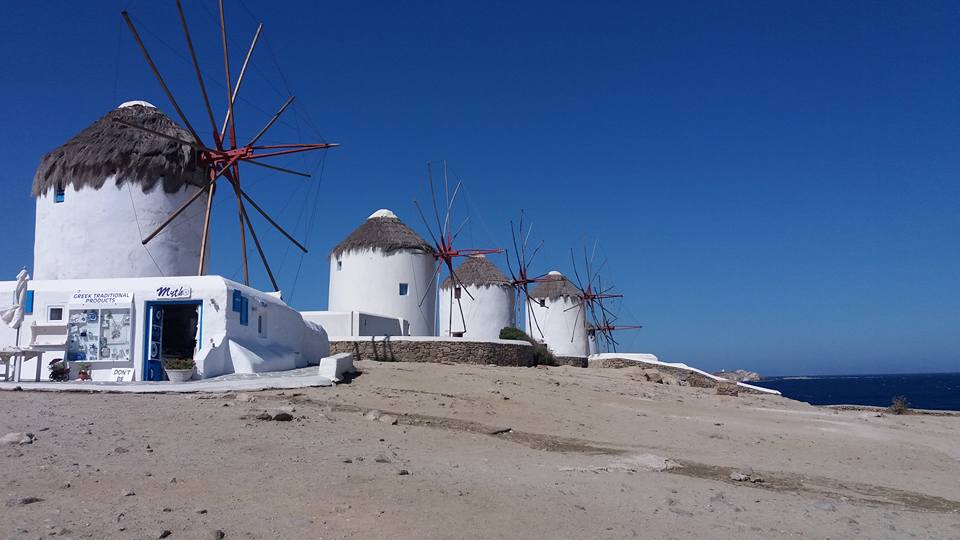 windmills on the beach