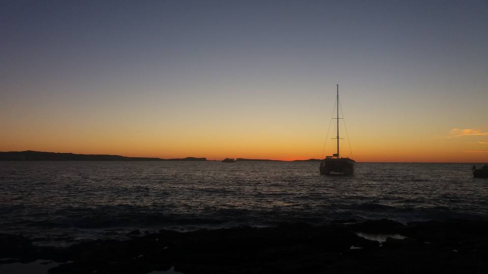 boat in the sunset