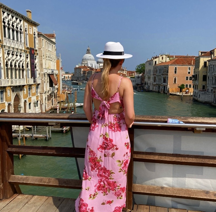 girl in pink dress