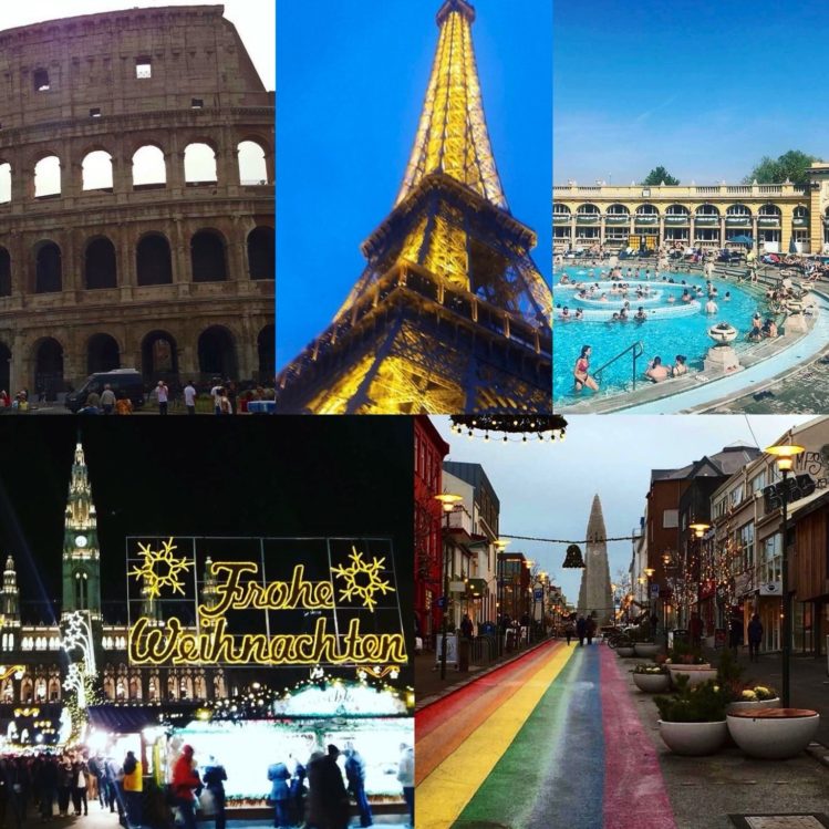 rome, paris, Budapest, Vienna and Iceland