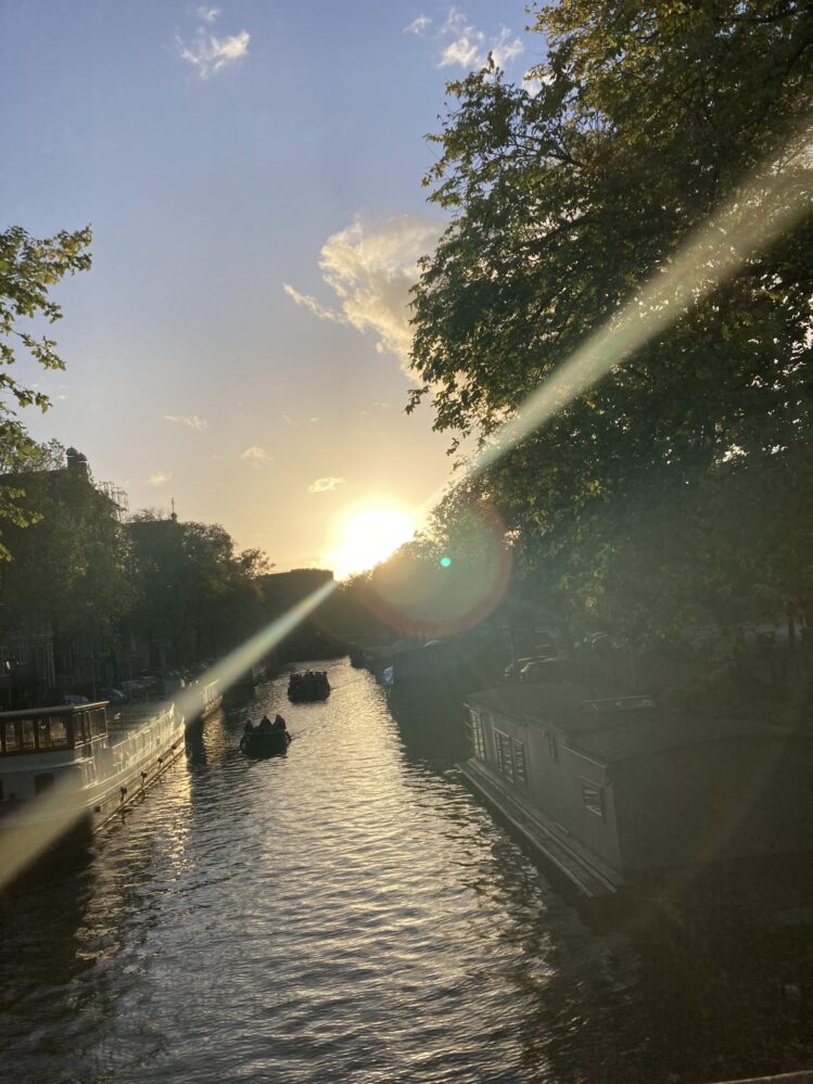 sunset on canal